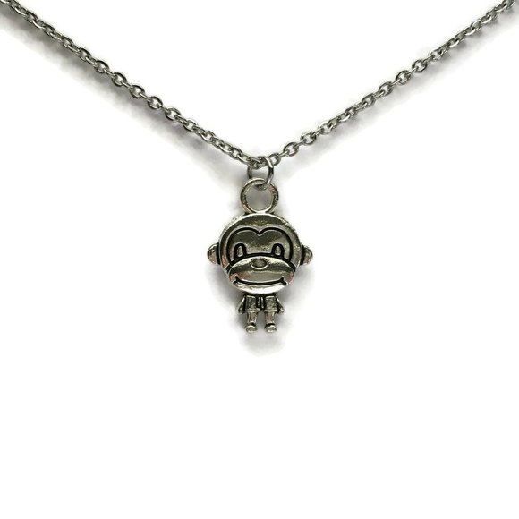 Tampa Coin Creations Jewelry - Moneky Handmade Necklace Tibetan Silver Charm Stainless Steel chain 4for$20